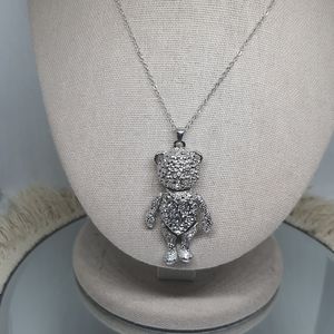 Swarovski Crystals Bear Pendant & Necklace